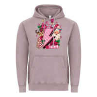Vintage Zinc pink christmas lightning bolt Vintage Hoodie - MaliasSmallBusiness