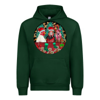 Forest Green Chickens Urban Hoodie - CowhideDigitalArt