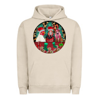 Pigment French Oak Chickens Urban Hoodie - CowhideDigitalArt
