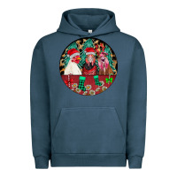 Pigment Midnight Navy Chickens Urban Hoodie - CowhideDigitalArt
