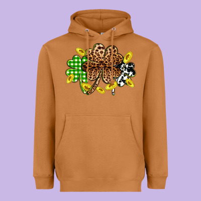 St. Patrick's Day Shamrocks Heavyweight Hoodie Designed By Oliviacreatesart