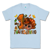 Dusty Blue my first thanksgiving with turkey bbs Classic Tee - BundleAndBundleShop