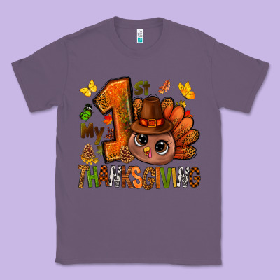 My First Thanksgiving With Turkey Bbs Classic Tee Designed By Bundleandbundleshop
