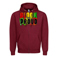 Burgundy black and proud Zipper Hoodie - CowGirlArtShop