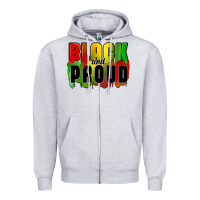 Heather Grey black and proud Zipper Hoodie - CowGirlArtShop