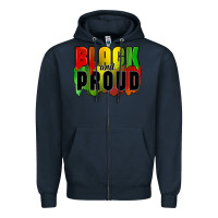 Navy black and proud Zipper Hoodie - CowGirlArtShop