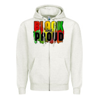 Oatmeal Heather black and proud Zipper Hoodie - CowGirlArtShop