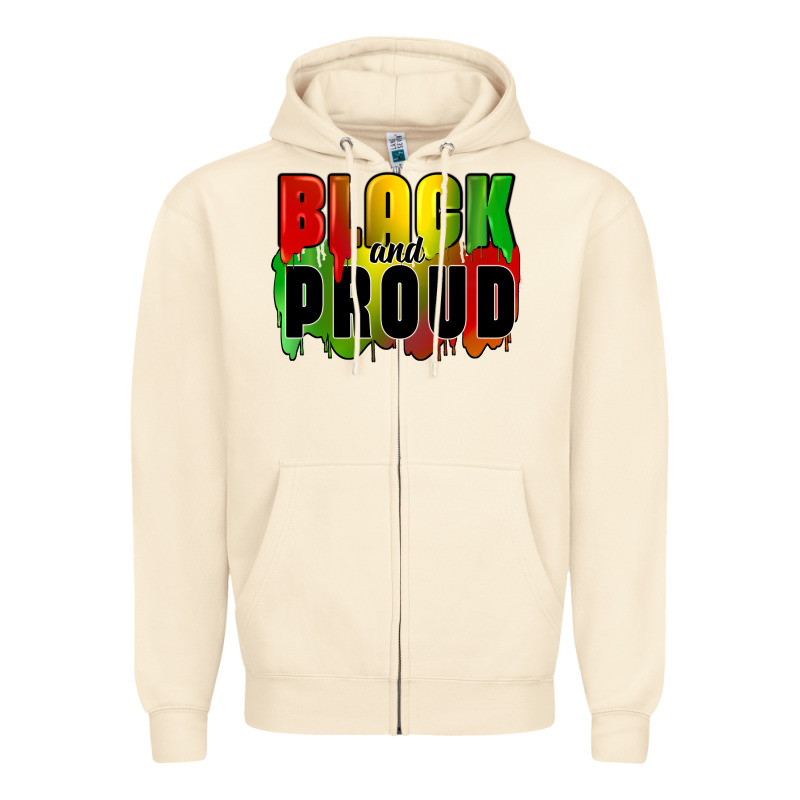Black And Proud Zipper Hoodie by CowGirlArtShop | Teevron