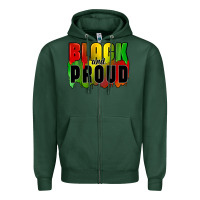 Sports Green black and proud Zipper Hoodie - CowGirlArtShop
