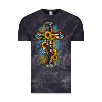 Cloud Black cross Vintage Tee - JahusDesignShop