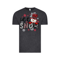 Vintage Black let it snow sowman snowflake Vintage Tee - MaliasSmallBusiness