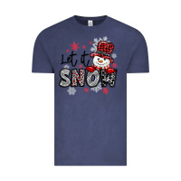 Vintage Denim let it snow sowman snowflake Vintage Tee - MaliasSmallBusiness