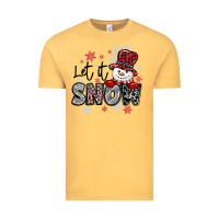 Vintage Mustard let it snow sowman snowflake Vintage Tee - MaliasSmallBusiness