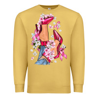Antique Gold Cancer high heels Breast Cancer Premium Sweatshirt - FaDigitalArtStudio
