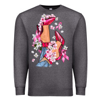 Charcoal Heather Cancer high heels Breast Cancer Premium Sweatshirt - FaDigitalArtStudio