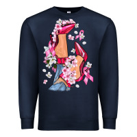 Navy Cancer high heels Breast Cancer Premium Sweatshirt - FaDigitalArtStudio
