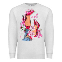 Oatmeal Heather Cancer high heels Breast Cancer Premium Sweatshirt - FaDigitalArtStudio