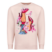 Pale Pink Cancer high heels Breast Cancer Premium Sweatshirt - FaDigitalArtStudio