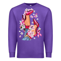 Purple Cancer high heels Breast Cancer Premium Sweatshirt - FaDigitalArtStudio