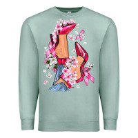 Seafoam Cancer high heels Breast Cancer Premium Sweatshirt - FaDigitalArtStudio