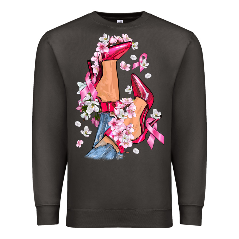 Cancer High Heels Breast Cancer Premium Sweatshirt by FaDigitalArtStudio | Teevron