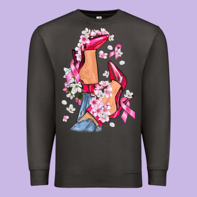 Cancer High Heels Breast Cancer Premium Sweatshirt Designed By Fadigitalartstudio