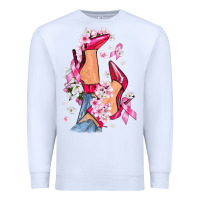 White Cancer high heels Breast Cancer Premium Sweatshirt - FaDigitalArtStudio