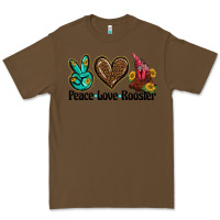 Cacao peace love rooster Premium Tee - BarkalooDesign