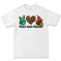 White peace love rooster Premium Tee - BarkalooDesign