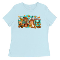 Baby Blue thanksgiving coffee Ladies Tee - Jasminsmagicworld