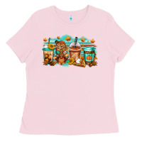 Bubblegum Pink thanksgiving coffee Ladies Tee - Jasminsmagicworld
