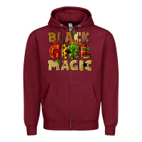 Burgundy black girl magic juneteenth Zipper Hoodie - CowGirlArtShop