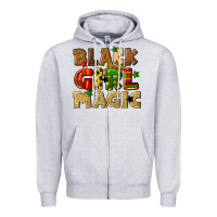 Heather Grey black girl magic juneteenth Zipper Hoodie - CowGirlArtShop