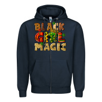Navy black girl magic juneteenth Zipper Hoodie - CowGirlArtShop