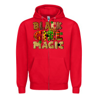 Red black girl magic juneteenth Zipper Hoodie - CowGirlArtShop