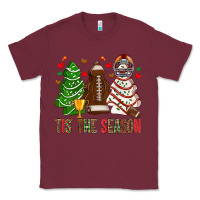 Burgundy tis' the season american football christmas cakes bbs Classic Tee - BundleAndBundleShop