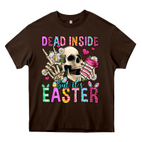 Chocolate Brown dead inside but it's easter Heavy Core Tee - Jasminsmagicworld