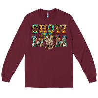 Burgundy show mom brown calf Long Sleeve Tee - BarkalooDesign