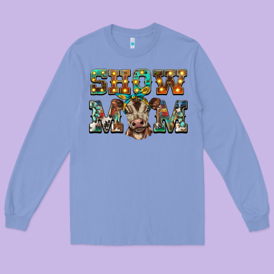 Show Mom Brown Calf Long Sleeve Tee Designed By Barkaloodesign