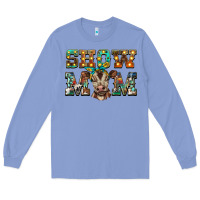 Colony Blue show mom brown calf Long Sleeve Tee - BarkalooDesign