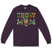 Plum show mom brown calf Long Sleeve Tee - BarkalooDesign