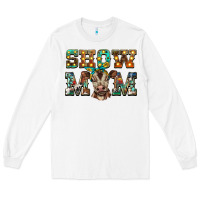 White show mom brown calf Long Sleeve Tee - BarkalooDesign