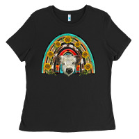 Black scottish white calf  rainbow Ladies Tee - BarkalooDesign