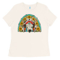 Bone scottish white calf  rainbow Ladies Tee - BarkalooDesign