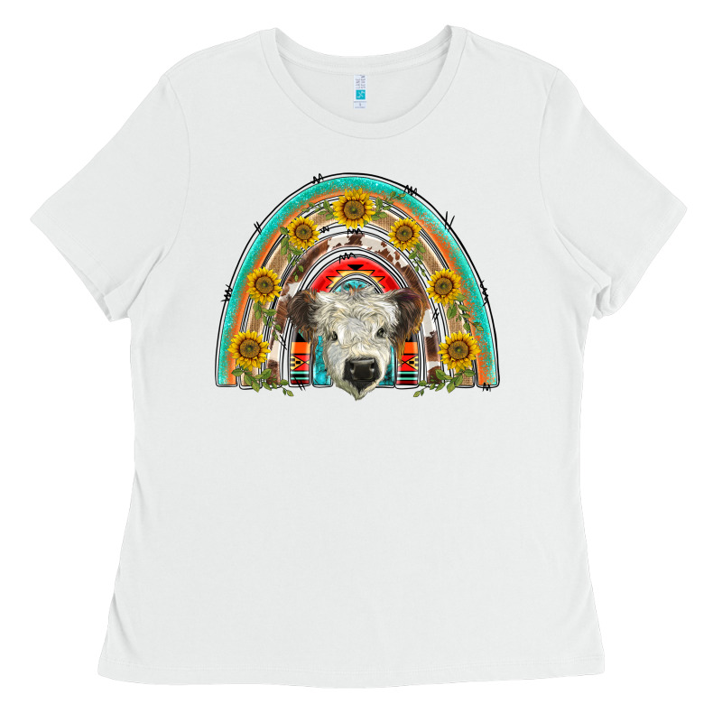 Scottish White Calf  Rainbow Ladies Tee by BarkalooDesign | Teevron