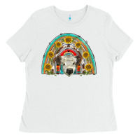 White scottish white calf  rainbow Ladies Tee - BarkalooDesign