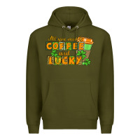 Army Green All you need is coffee and lucky Premium Hoodie - CowGirlArtShop