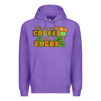 Purple All you need is coffee and lucky Premium Hoodie - CowGirlArtShop
