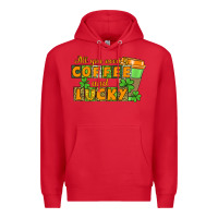Red All you need is coffee and lucky Premium Hoodie - CowGirlArtShop