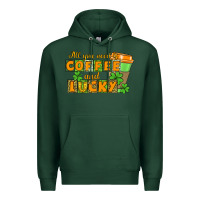 Sports Green All you need is coffee and lucky Premium Hoodie - CowGirlArtShop